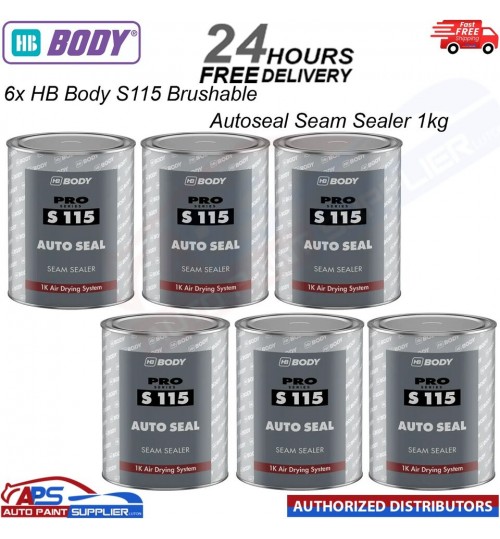 6x HB Body S115 Brushable Autoseal Seam Sealer - 1kg Car Body Seam sealer