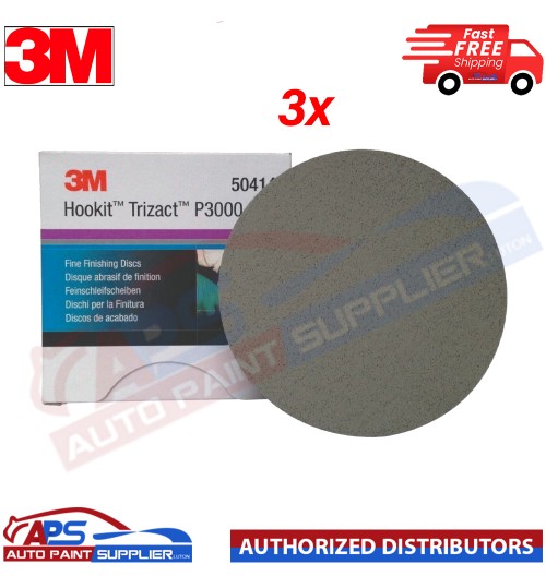 3M Trizact 3000 150mm 6" Hookit Wet or Dry Fine Finishing Sanding Discs 50414 X3