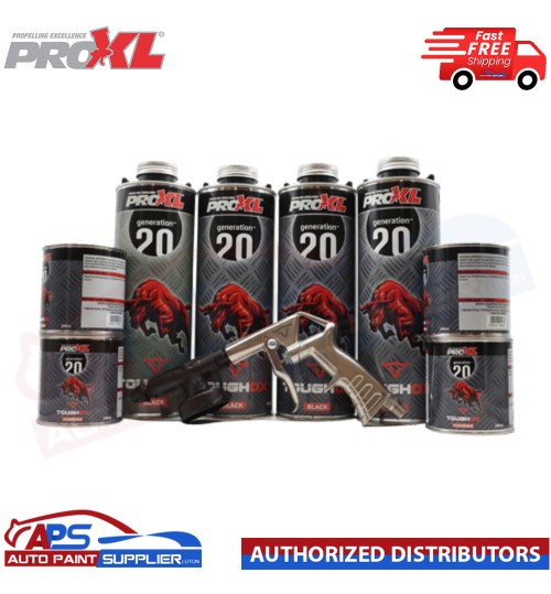 ToughOX TINTABLE 4 Bottle Kit Tough Truck Bed Liner Coating + Schutz Spray Gun