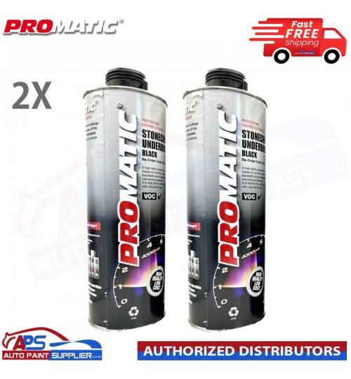 2x PROMATIC STONECHIP UNDERBODY BLACK COATING - 1LTR