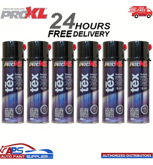 6x PROXL PROTEX TEXTURE COATING BLACK AEROSOL 500ML - BUMPER PLASTIC TRIM