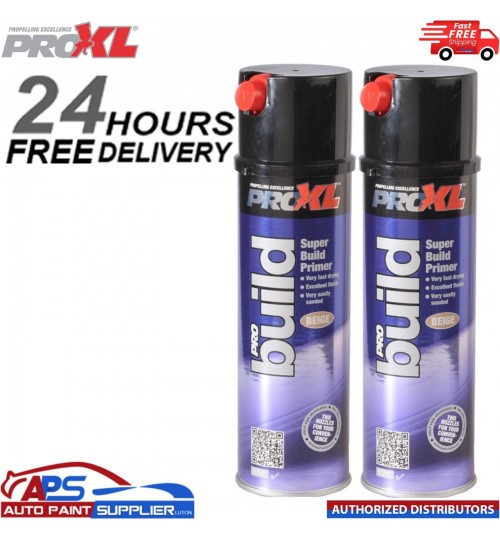 2x PROXL Pro Build Super Build Beige primer Aerosol (500ml) CAN HIGH QUALITY
