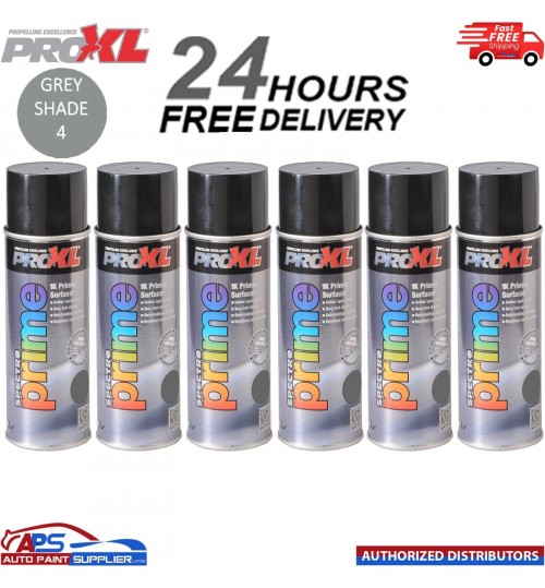6 X PROXL SPECTRO PRIME AEROSOL 400ML - GREY SHADE 4 - PRO XL SPOT ETCH