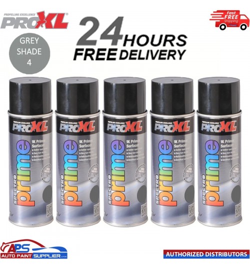 5 X PROXL SPECTRO PRIME AEROSOL 400ML - GREY SHADE 4 - PRO XL SPOT ETCH