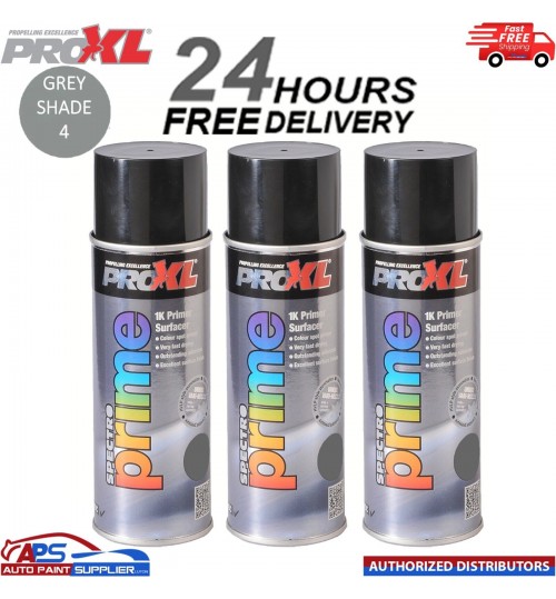 3 X PROXL SPECTRO PRIME AEROSOL 400ML - GREY SHADE 4 - PRO XL SPOT ETCH