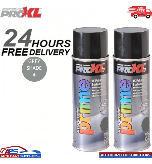 2 X PROXL SPECTRO PRIME AEROSOL 400ML - GREY SHADE 4 - PRO XL SPOT ETCH