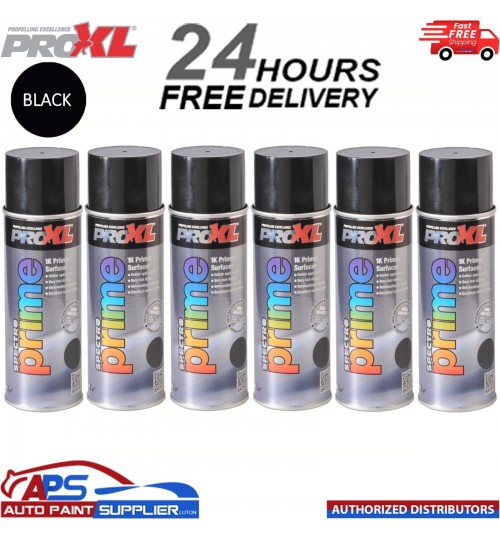 6 X PROXL SPECTRO PRIME AEROSOL 400ML - BLACK -PRO XL SPOT ETCH