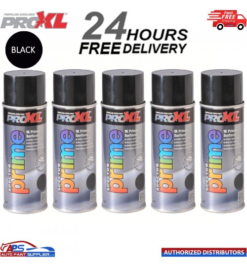 5 X PROXL SPECTRO PRIME AEROSOL 400ML - BLACK -PRO XL SPOT ETCH