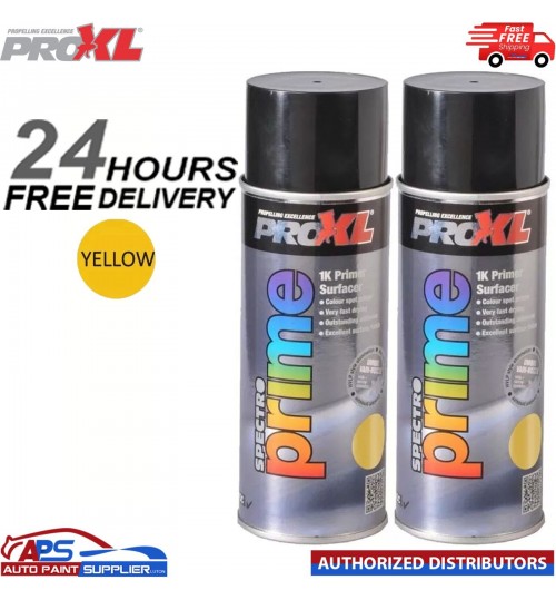 2 X PROXL SPECTRO PRIME AEROSOL 400ML - YELLOW -PRO XL SPOT PRIMER ETCH