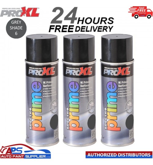 3 X PROXL SPECTRO PRIME AEROSOL 400ML - GREY SHADE 6 - PRO XL SPOT ETCH