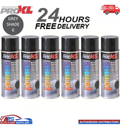6 X PROXL SPECTRO PRIME AEROSOL 400ML - GREY SHADE 6 - PRO XL SPOT ETCH