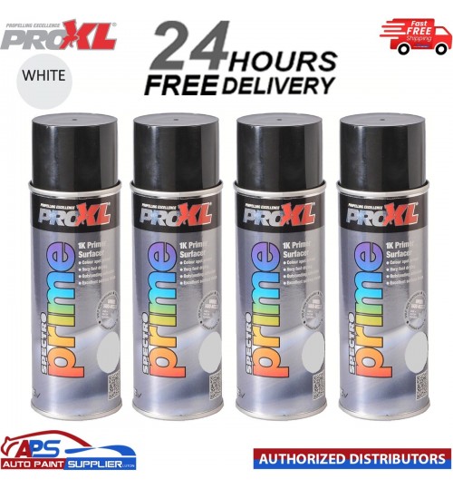 4 X PROXL SPECTRO PRIME AEROSOL 400ML - WHITE - PRO XL SPOT PRIMER ETCH