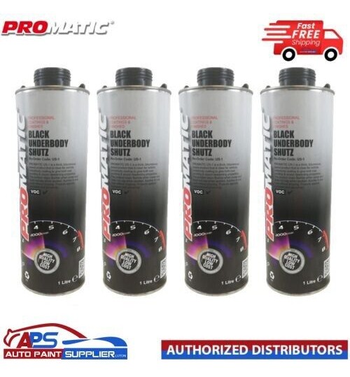 4 X PROMATIC SCHUTZ UNDER SEAL UNDERBODY RUST PROTECTION PROTECTOR BLACK 1LTR