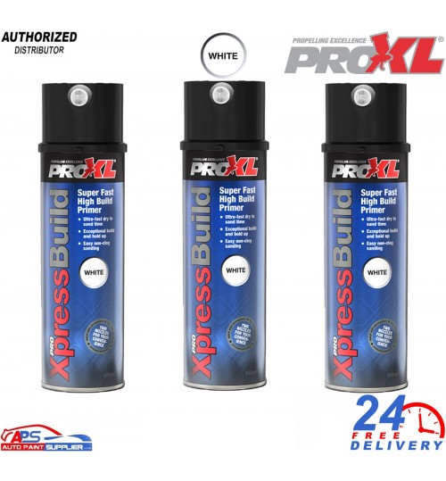 3x ProXL XpressBuild High Build Primer Spray Aerosol White - 500ml