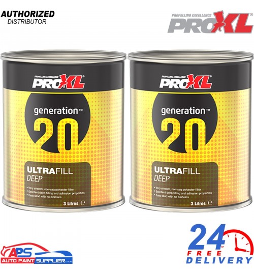 2x PROXL Ultrafill 3Ltr Deep Body Filler – Gen20 With Hardener