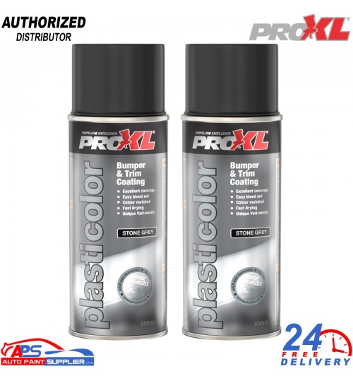 ProXL Plasticolor Stone Grey 400ml Aerosol – Bumper Trim Paint x2