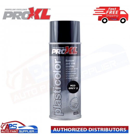 PROXL PRO PC5MG3 MID GREY 3 PLASTICOLOR BUMPER TRIM PAINT AEROSOL 400ML