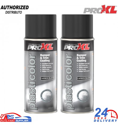 2x ProXL Plasticolor Carbon Black 400ml Aerosol – Plastic Bumper Trim Paint