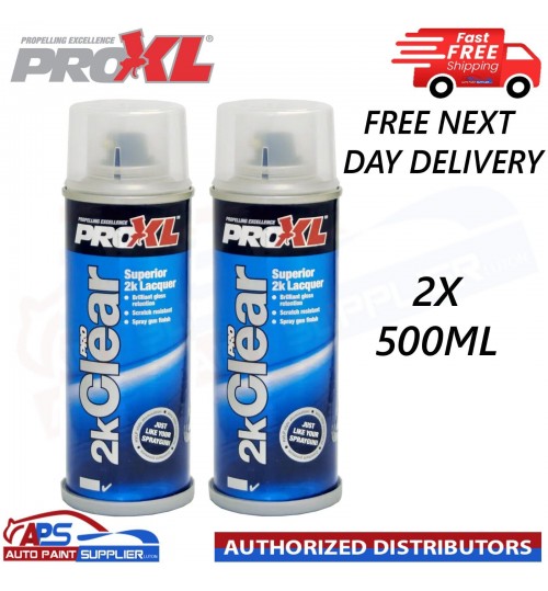 2x PROXL Pro 2K CLEAR – 2k Hi-Gloss Clear Coat Aerosol 500ml