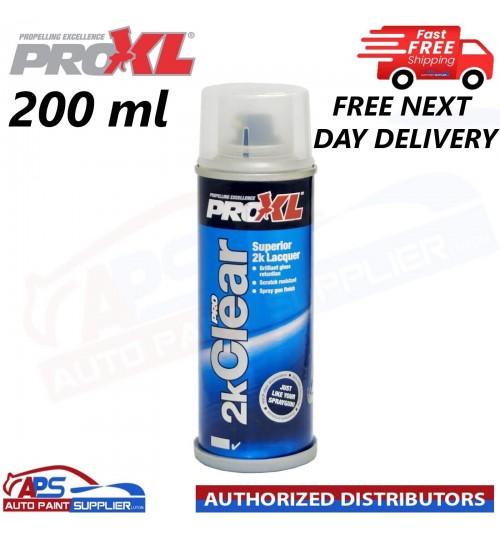 PRO XL PRO 2K CLEAR GLOSS AEROSOL PAINT - 200ML LACQUER FAST DELIVERY