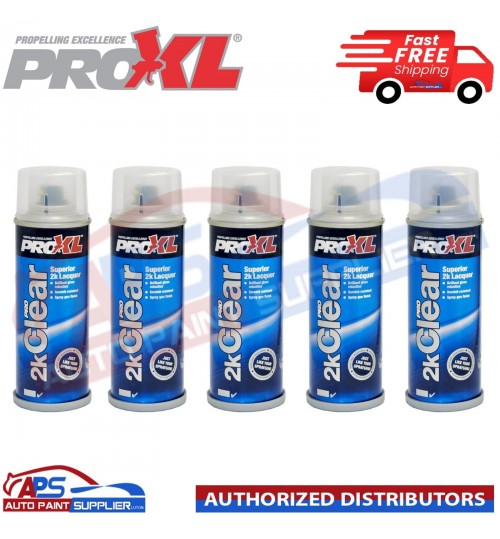 5x PROXL Pro 2K CLEAR – 2k Hi-Gloss Clear Coat Aerosol 200ml