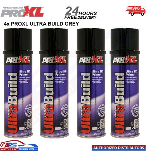 4x PROXL Pro Ultra Build High Build Primer Aerosol 500ml Grey - FAST DELIVERY