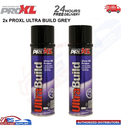 2x PROXL Pro Ultra Build High Build Primer Aerosol 500ml Grey - FAST DELIVERY