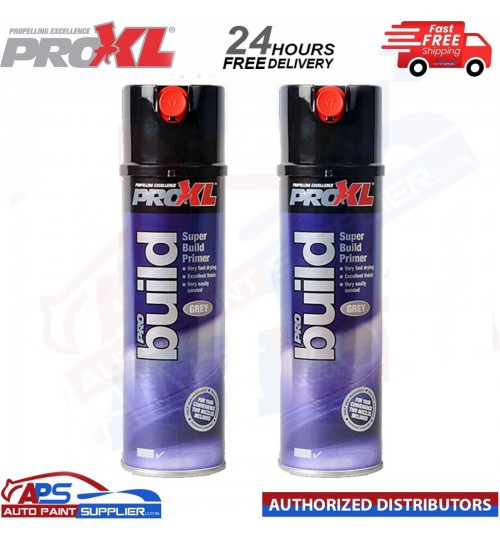 2x PROXL PRO BUILD HIGH BUILD FILLER PRIMER AEROSOL 500ML GREY - FAST DELIVERY