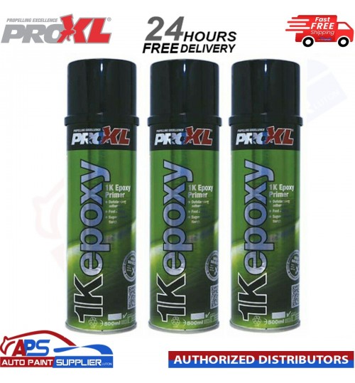 3x PRO XL 1K EPOXY PRIMER AEROSOL 500ML - BARE METAL ANTI RUST WELD THROUGH