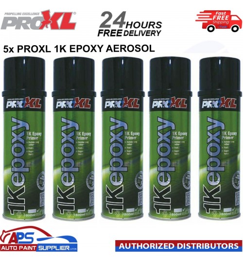 5x PRO XL 1K EPOXY PRIMER AEROSOL 500ML - BARE METAL ANTI RUST WELD THROUGH