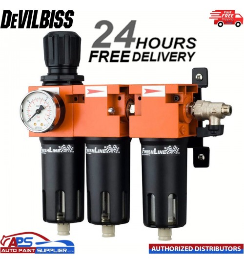 DeVilbiss Finish Line FLRCAC-1 Filter Regulator & Coalescer Filter 3 Stage