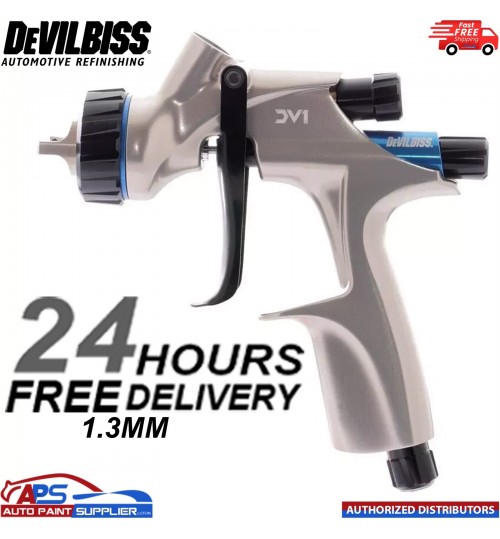 DeVilbiss Basecoat Paint Spray 1.3mm Gun with DV1-B PLUS HVLP Air Cap