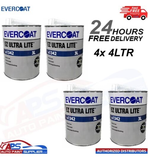 4x Evercoat 101342 EZ Ultra Lite Body Filler - easy levelling sanding filler 3L