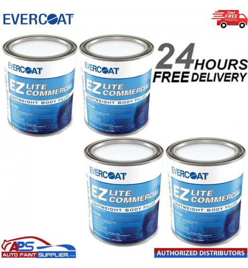 4 x EVERCOAT 101360 EZ LITE COMMERCIAL LIGHTWEIGHT BODY FILLER 3L