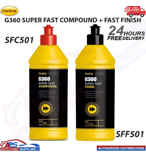 FARECLA G360 SUPER FAST FINISH 500ML + SUPER FAST COMPOUND - FAST DELIVERY