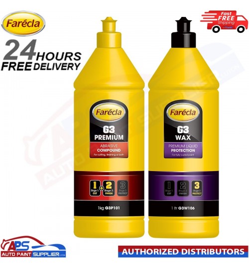 FARECLA G3 PREMIUM ABRASIVE COMPOUND 1KG WITH G3 WAX PREMIUM LIQUID 1 L