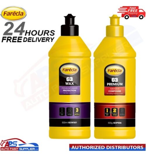 Farecla G3 Premium Abrasive Cutting Compound 500g + G3 Wax 500ml Detailing Kit