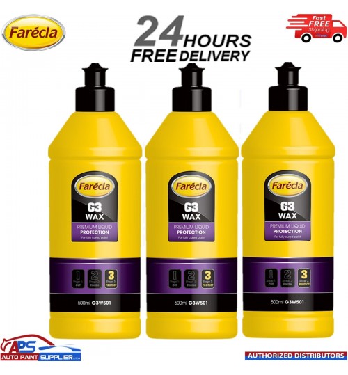 3x Farecla G3 Wax Premium Liquid Protection 500ml G3W501 - FAST DELIVERY