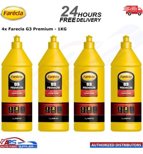 4x FARECLA G3 PREMIUM ABRASIVE CUTTING COMPOUND 1KG - G3P101