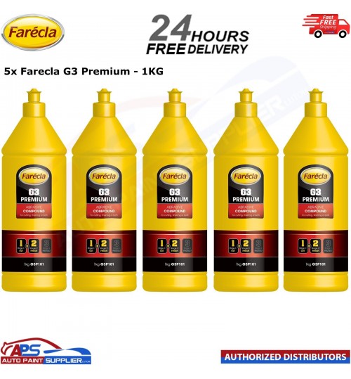 5x FARECLA G3 PREMIUM ABRASIVE CUTTING COMPOUND 1KG - G3P101
