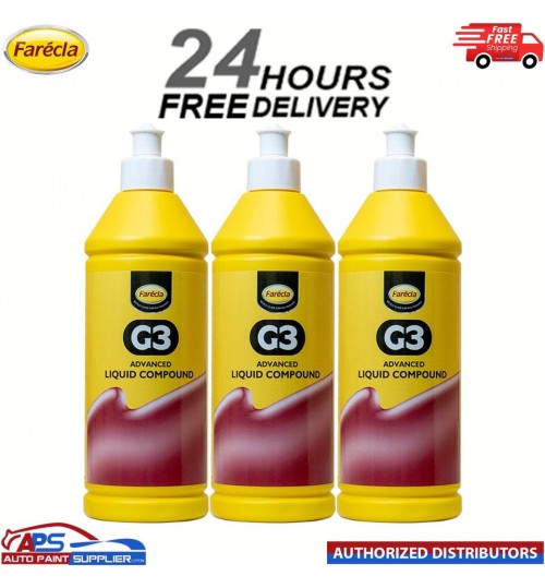 3 X FARECLA G3 ADVANCED LIQUID CUTTING COMPOUND 500ML - AG3/700