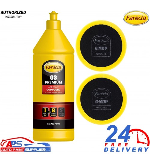 Farecla G3 Premium Compound 1kg + 2x GMC612 Foam Pads Polishing Kit