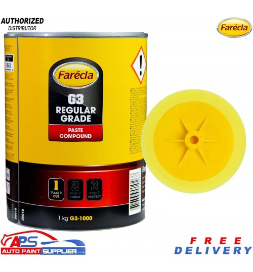 Farecla G3 Regular 1kg Paste Compound + GMH601 G Mop 14mm Kit