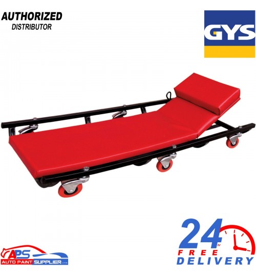 GYS 057548 Garage Creeper Trolley 6 Wheel Adjustable Head Rest Inspection