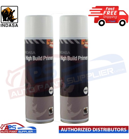 2X Indasa White High Build Acrylic Based Primer Aerosol Excellent Adhesion 500ml