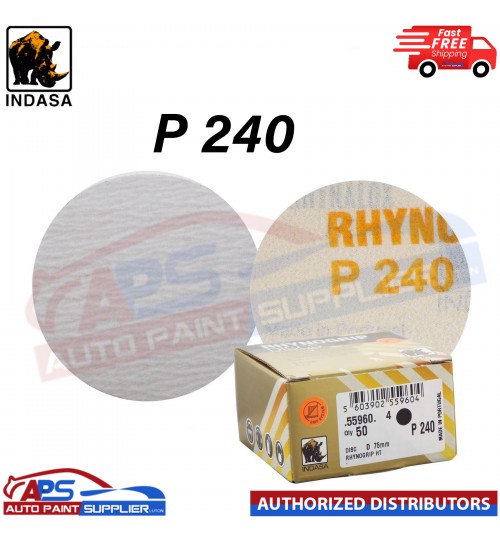 Indasa Rhynogrip HT Line 75mm 3" Sanding Discs P240 Box of 50 Grip System