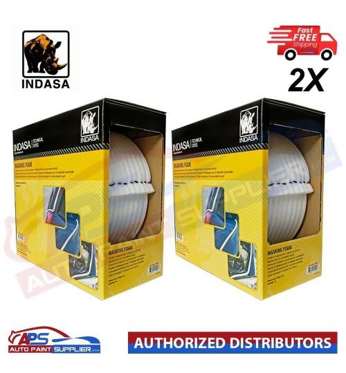 2X Indasa Rhyno Refinishing Soft Edge Foam Masking Tape 13mmx50m Roll 80C