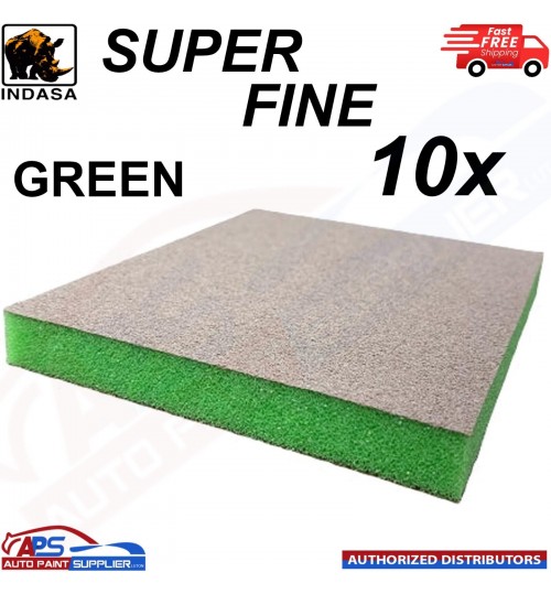 10X INDASA (595121) RHYNOSPONGE DOUBLE SIDED SPONGE - AUTO SUPER FINE GREEN
