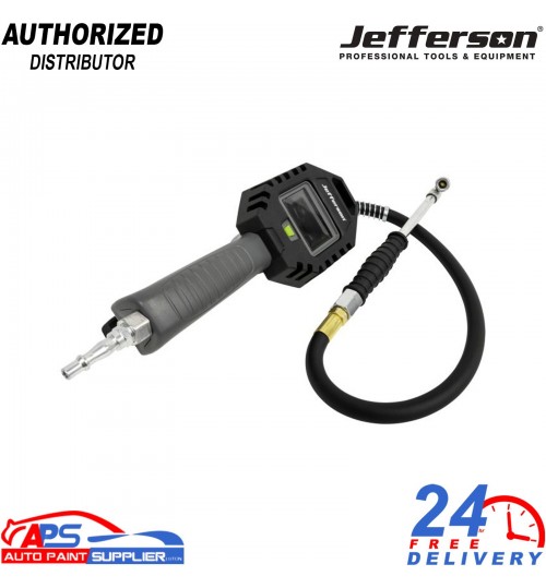 Jefferson Digital Tyre Pressure Inflator Gauge 0.5m Hose USB-C Rechargeable