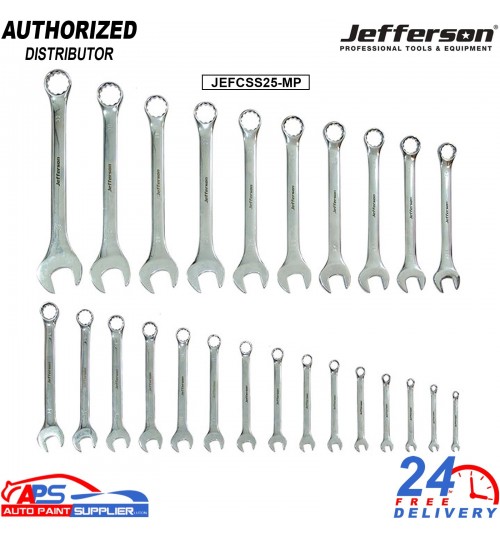 Jefferson 25 Piece Metric Combination Spanner Set 6-32mm JEFCSS25-MP